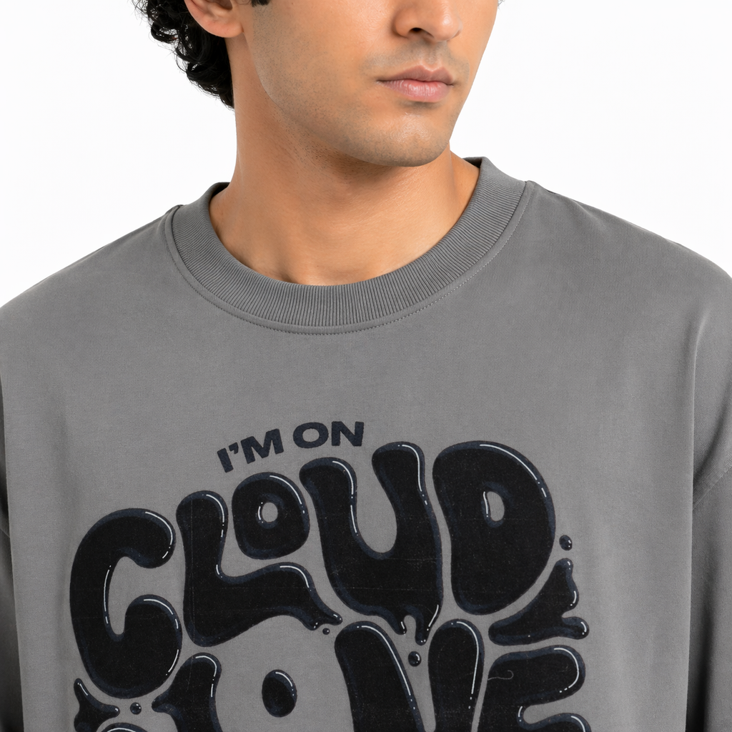 VA Oversized Cloud Nine  T-Shirt – Premium 240 GSM Cotton Drop Shoulder Fit