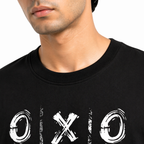 VA Oversized Black XO Brand T-Shirt – Premium 240 GSM Cotton Drop Shoulder Fit