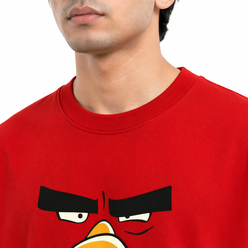 VA Oversized Red Current Mood T-Shirt – Premium 240 GSM Cotton Drop Shoulder Fit
