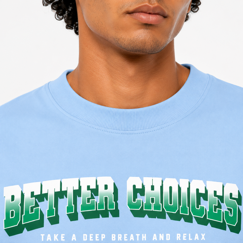 VA Oversized Better choice blue T-Shirt – Premium 240 GSM Cotton Drop Shoulder Fit