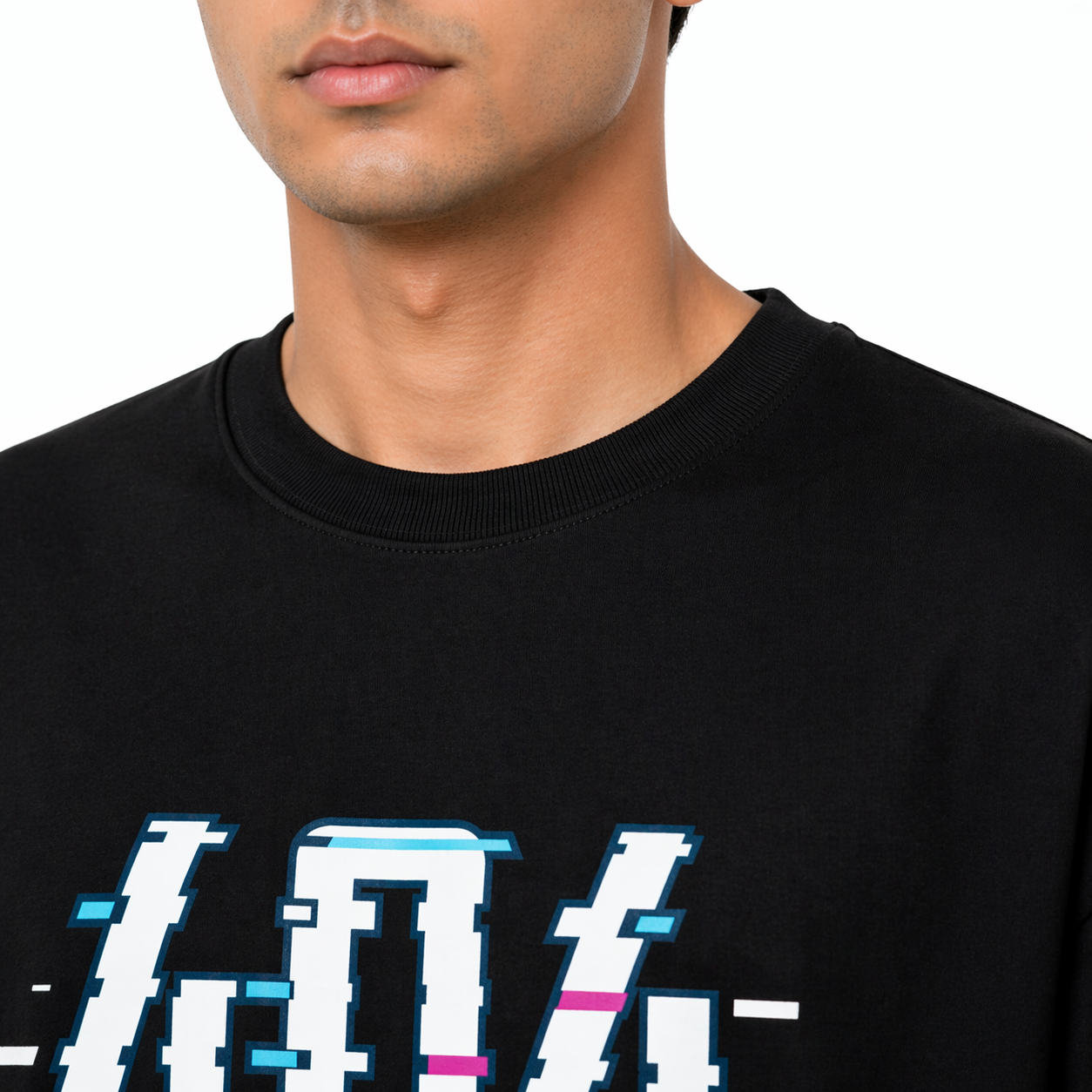 VA Oversized Black 404 Not Found T-Shirt – Premium 240 GSM Cotton Drop Shoulder Fit