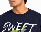 VA Oversized sweet and tangy Black T-Shirt – Premium 240 GSM Cotton Drop Shoulder Fit