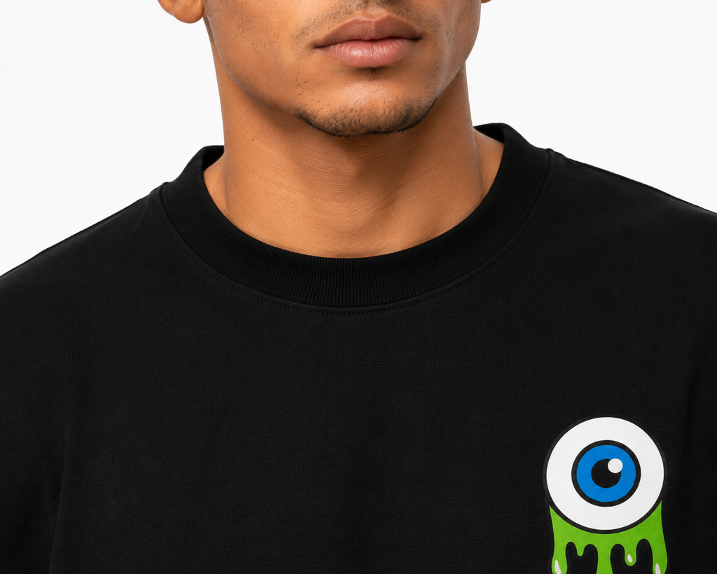VA Oversized Evil Eyes T-Shirt – Premium 240 GSM Cotton Drop Shoulder Fit