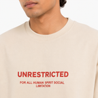 VA Oversized Unrestricted Beige T-Shirt – Premium 240 GSM Cotton Drop Shoulder Fit