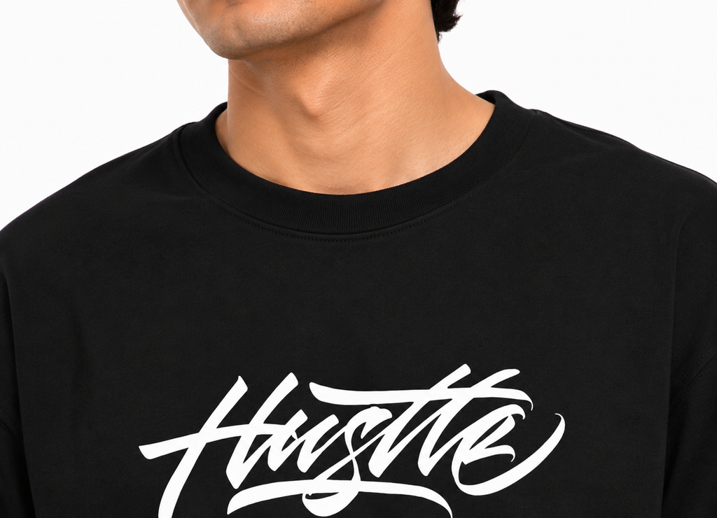 VA Oversized  Hustle T-Shirt – Premium 240 GSM Cotton Drop Shoulder Fit