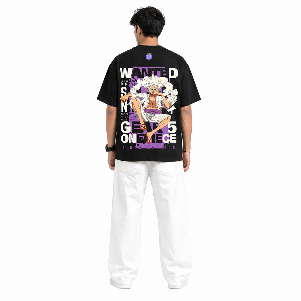 VA Oversized Black One piece T-Shirt – Premium 240 GSM Cotton Drop Shoulder Fit
