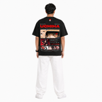VA Oversized Black uchiha T-Shirt – Premium 240 GSM Cotton Drop Shoulder Fit