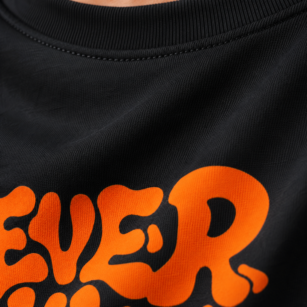 VA Oversized Never Backward Black T-Shirt – Premium 240 GSM Cotton Drop Shoulder Fit