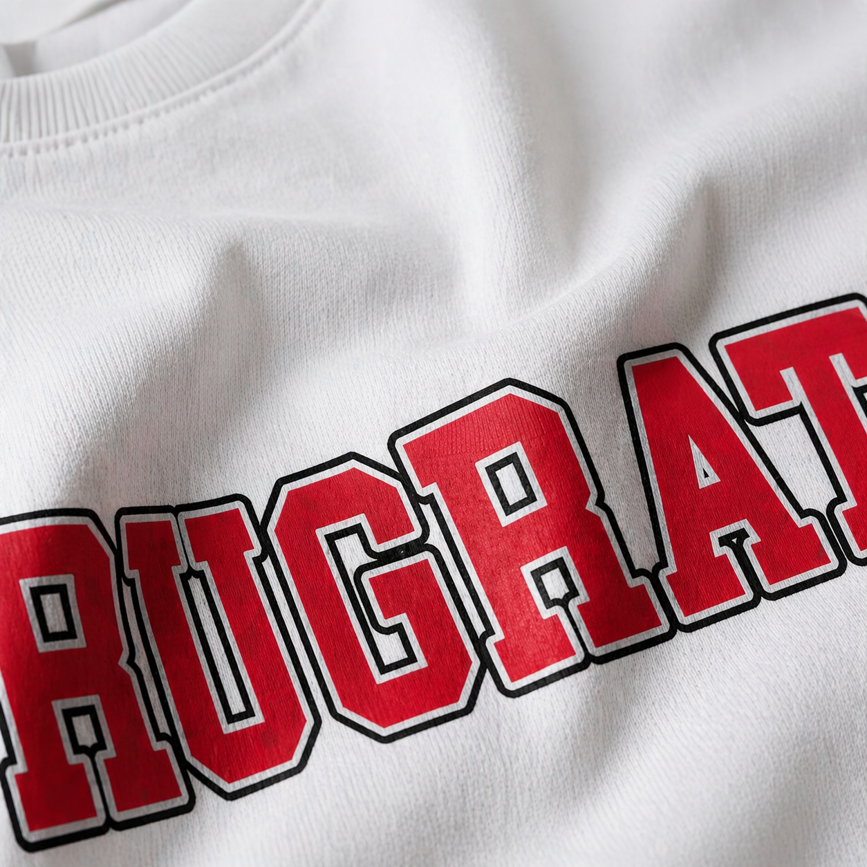 VA Oversized  White Rugrats T-Shirt – Premium 240 GSM Cotton Drop Shoulder Fit