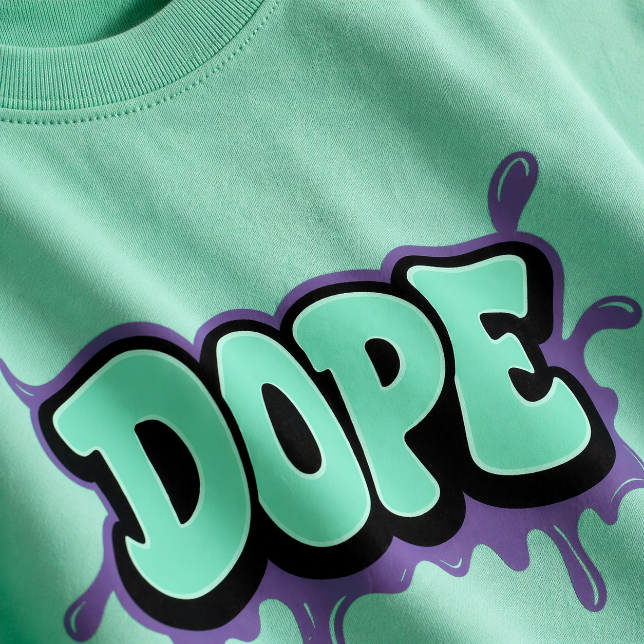 VA Oversized Mint Green Designer T-Shirt – Premium 240 GSM Cotton Drop Shoulder Fit