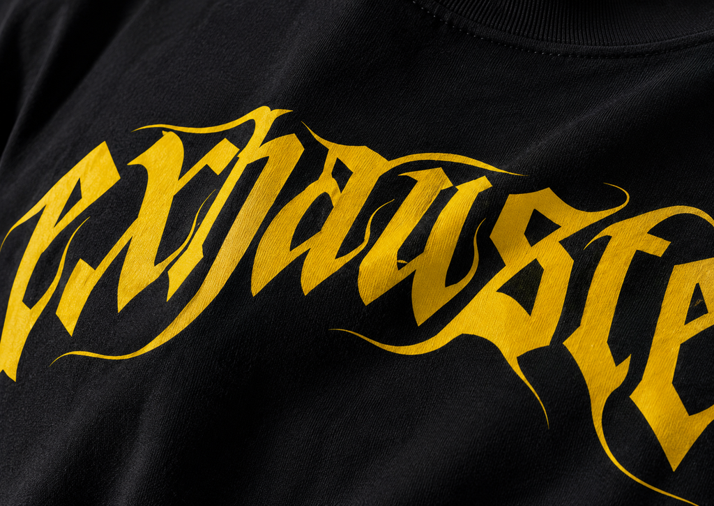 VA Oversized Exhausted Black T-Shirt – Premium 240 GSM Cotton Drop Shoulder Fit