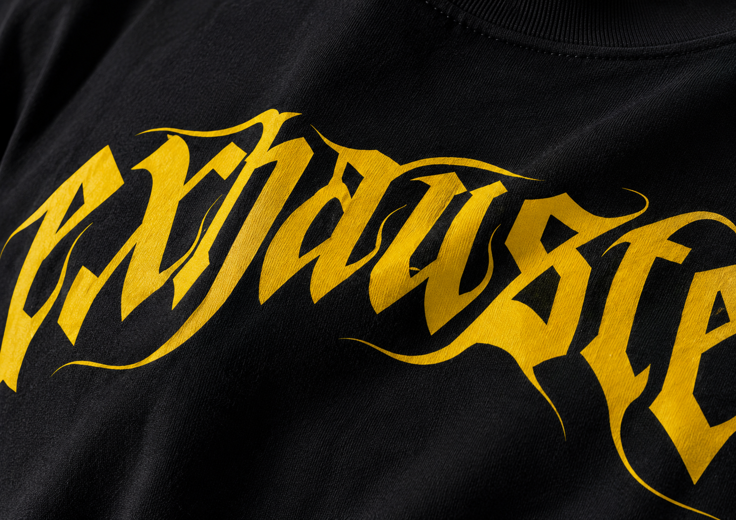 VA Oversized Exhausted Black T-Shirt – Premium 240 GSM Cotton Drop Shoulder Fit
