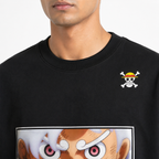 VA Oversized Black One piece T-Shirt – Premium 240 GSM Cotton Drop Shoulder Fit
