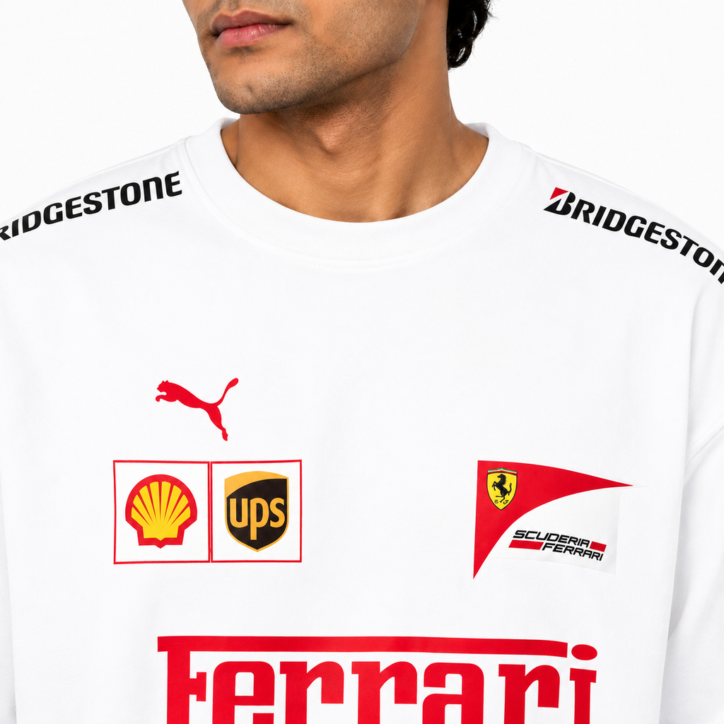 VA Ferrari White Edition Oversized Tee