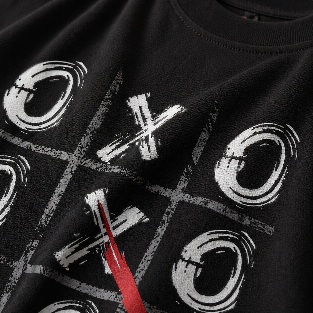 VA Oversized Black XO Brand T-Shirt – Premium 240 GSM Cotton Drop Shoulder Fit