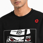 VA Oversized Black uchiha T-Shirt – Premium 240 GSM Cotton Drop Shoulder Fit