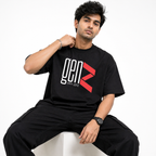 VA Oversized Black  GenZ T-Shirt – Premium 240 GSM Cotton Drop Shoulder Fit