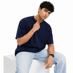 Men’s Oversized T-Shirt 240 GSM | Premium Heavyweight Cotton | Drop Shoulder Blank Tee | Streetwear Fit | The V Apparel