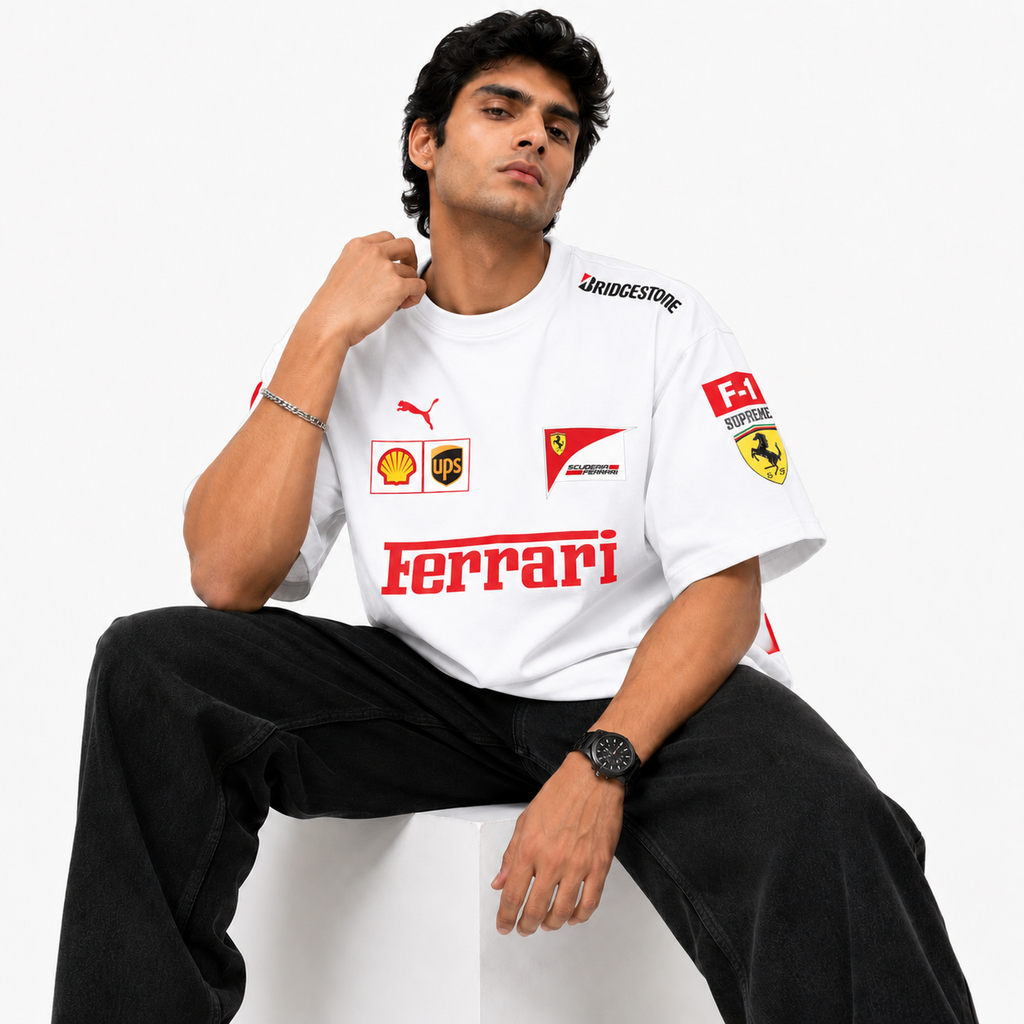 VA Ferrari White Edition Oversized Tee