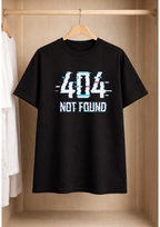 VA Oversized Black 404 Not Found T-Shirt – Premium 240 GSM Cotton Drop Shoulder Fit