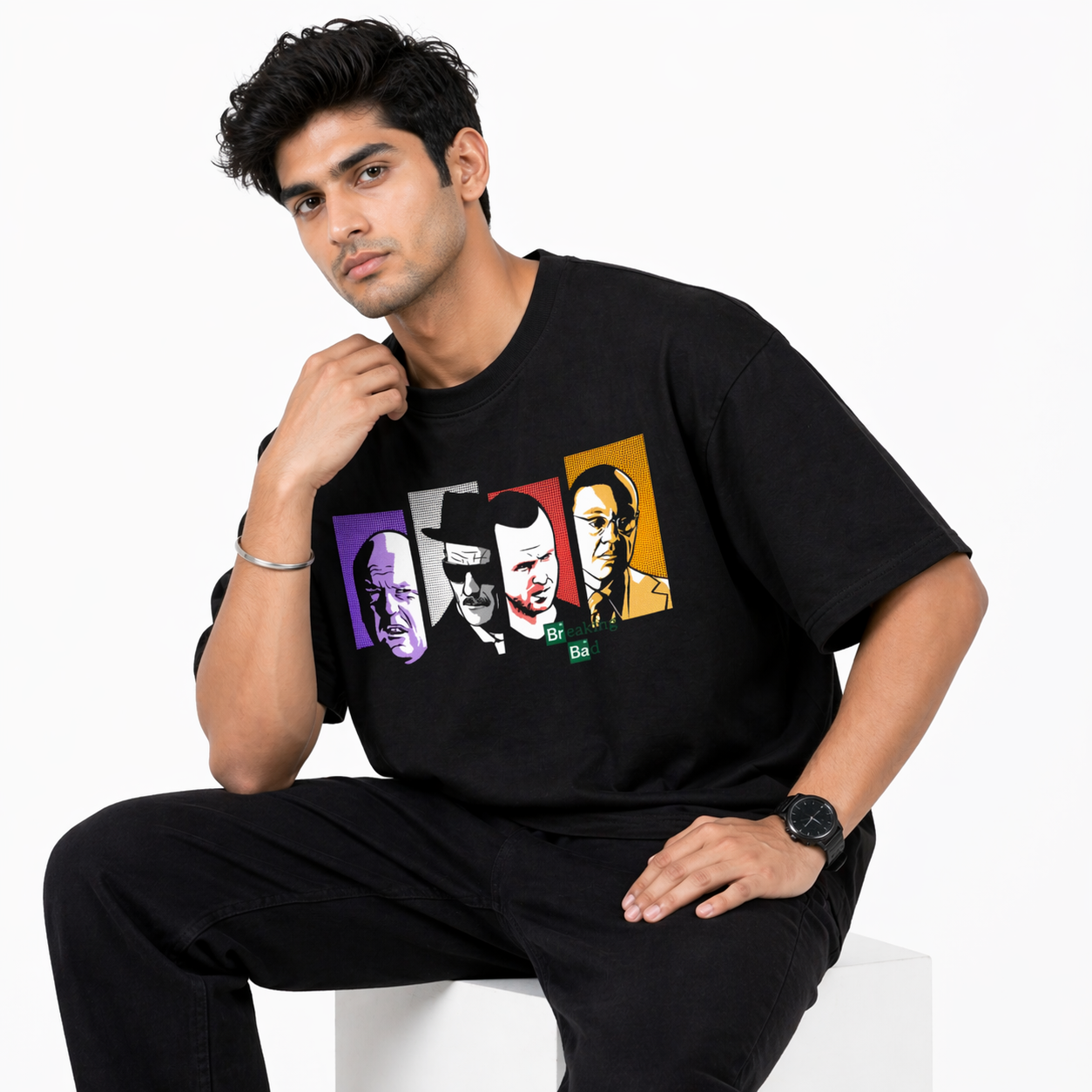 VA Oversized Black Legends T-Shirt – Premium 240 GSM Cotton Drop Shoulder Fit