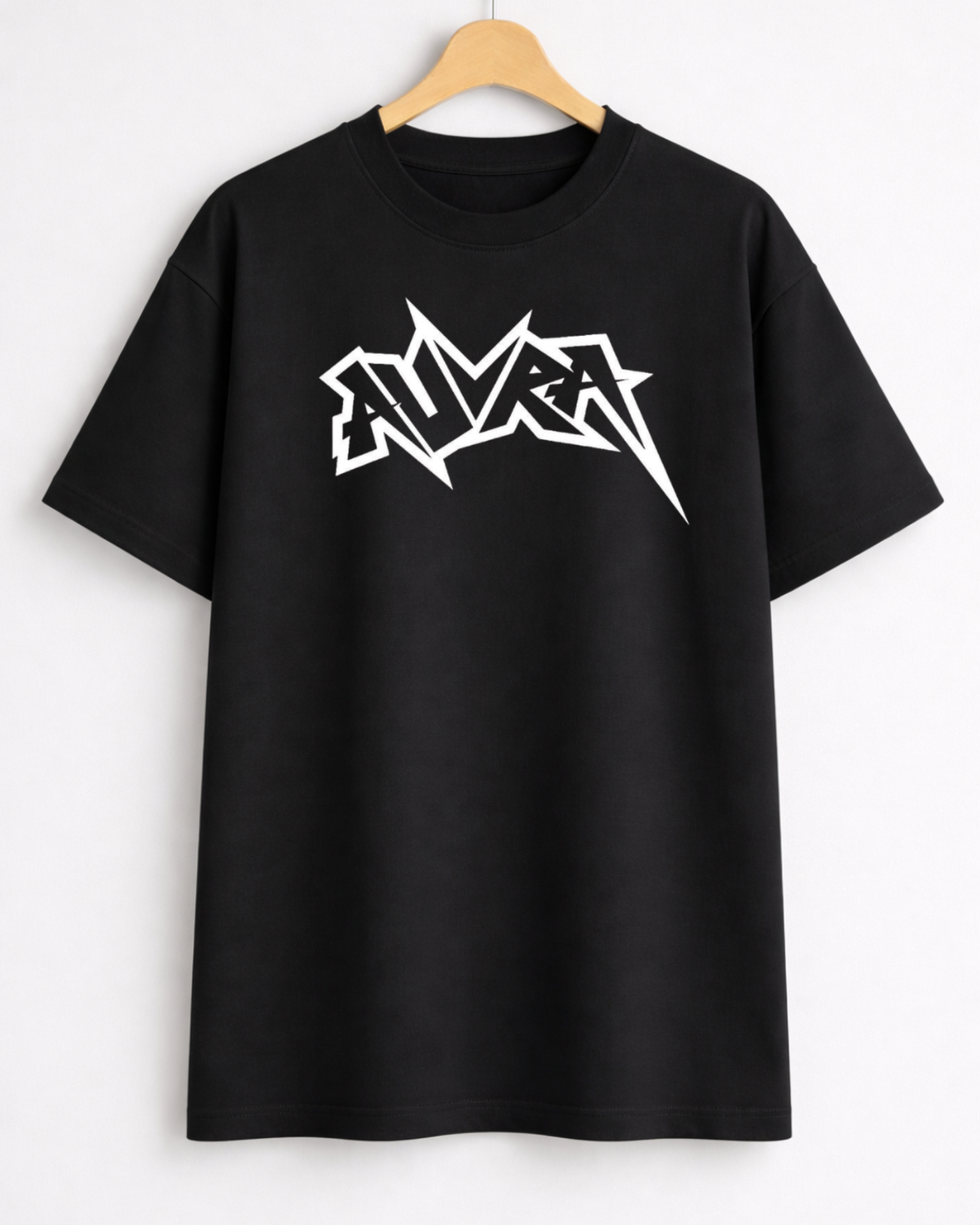 VA Oversized Black Aura T-Shirt – Premium 240 GSM Cotton Drop Shoulder Fit
