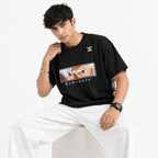 VA Oversized Black One piece T-Shirt – Premium 240 GSM Cotton Drop Shoulder Fit