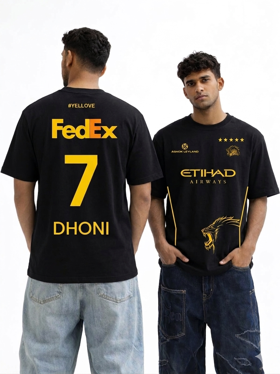 VA | CSK Inspired Oversized Tee – Black Yellove Edition