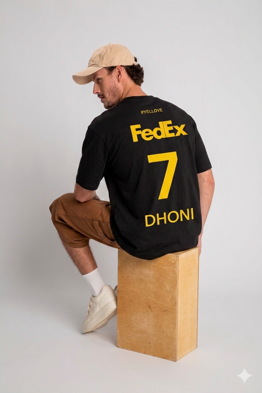 VA | CSK Inspired Oversized Tee – Black Yellove Edition