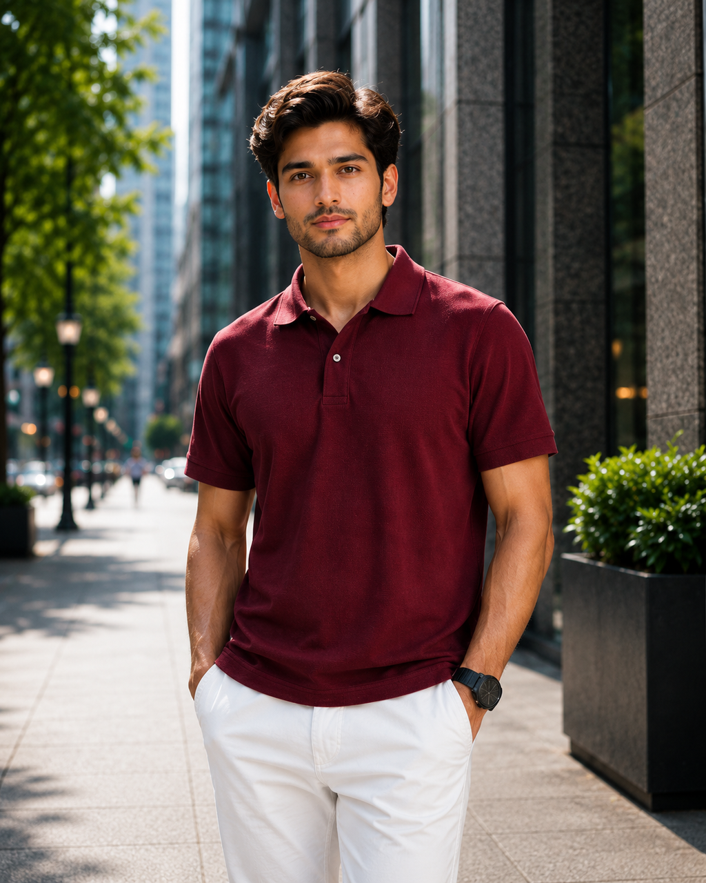 VA Premium 250 GSM Airtex Maroon Polo T-Shirt – Breathable High-Quality Polo