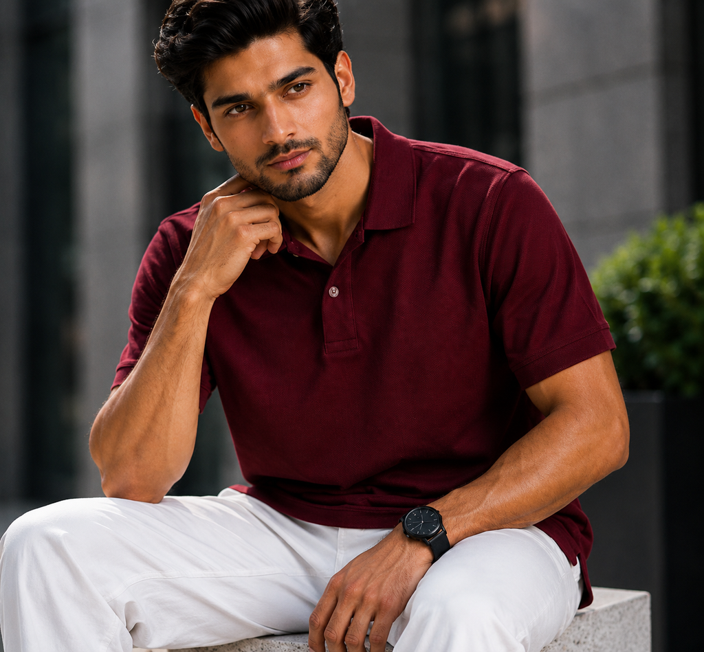 VA Premium 250 GSM Airtex Maroon Polo T-Shirt – Breathable High-Quality Polo