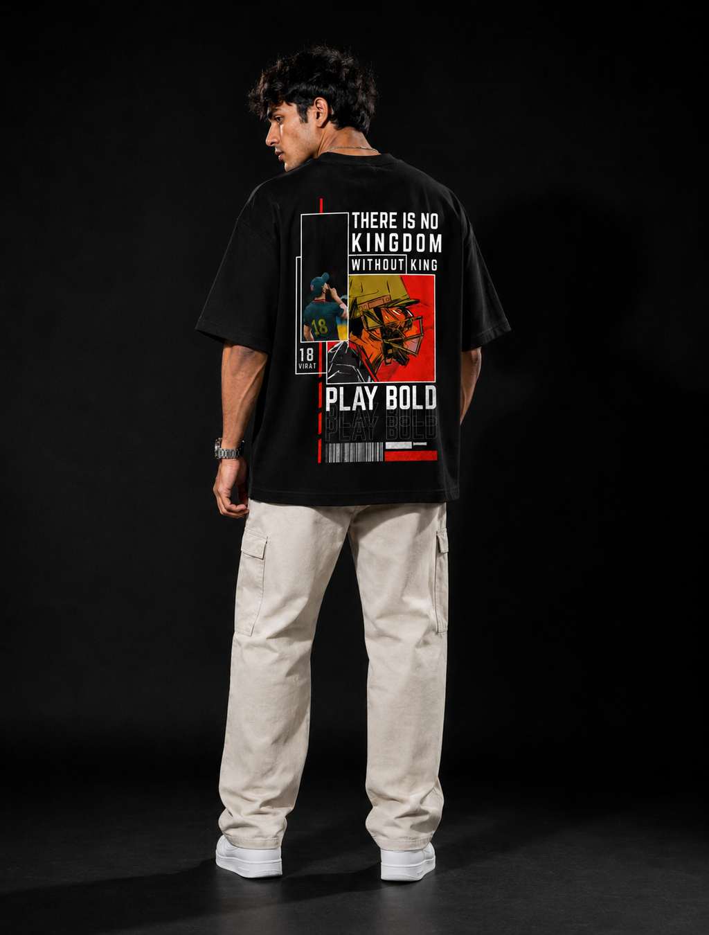 VA RCB Virat Kohli Fan Edition Oversized T-Shirt | 240 GSM Premium Cotton