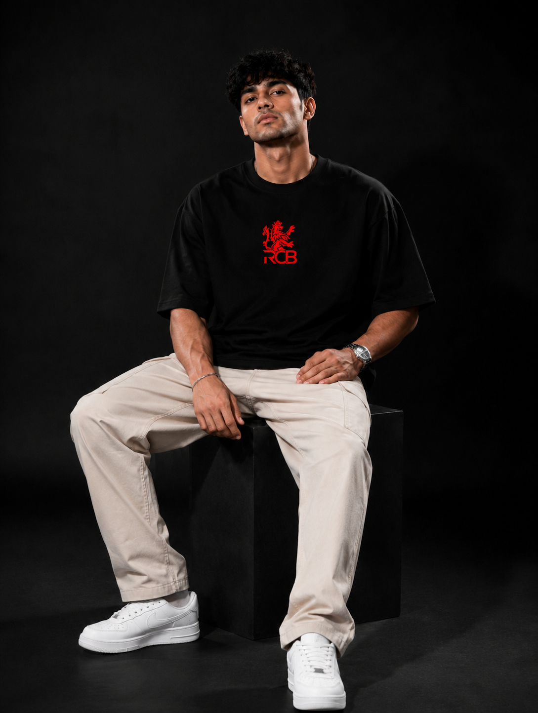 VA RCB Virat Kohli Fan Edition Oversized T-Shirt | 240 GSM Premium Cotton