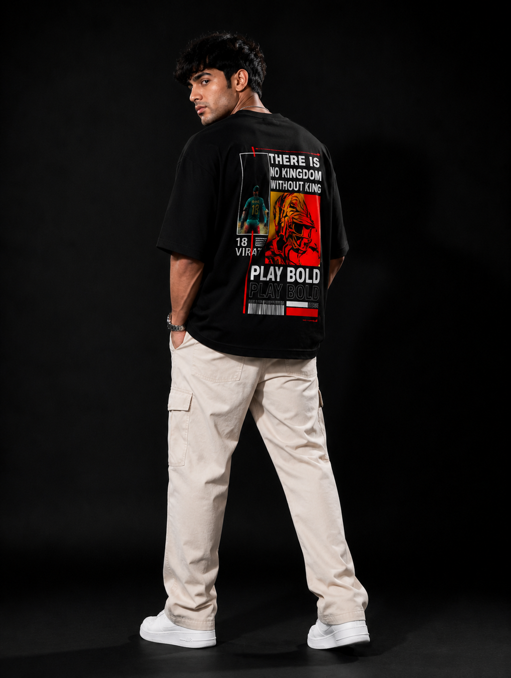 VA RCB Virat Kohli Fan Edition Oversized T-Shirt | 240 GSM Premium Cotton