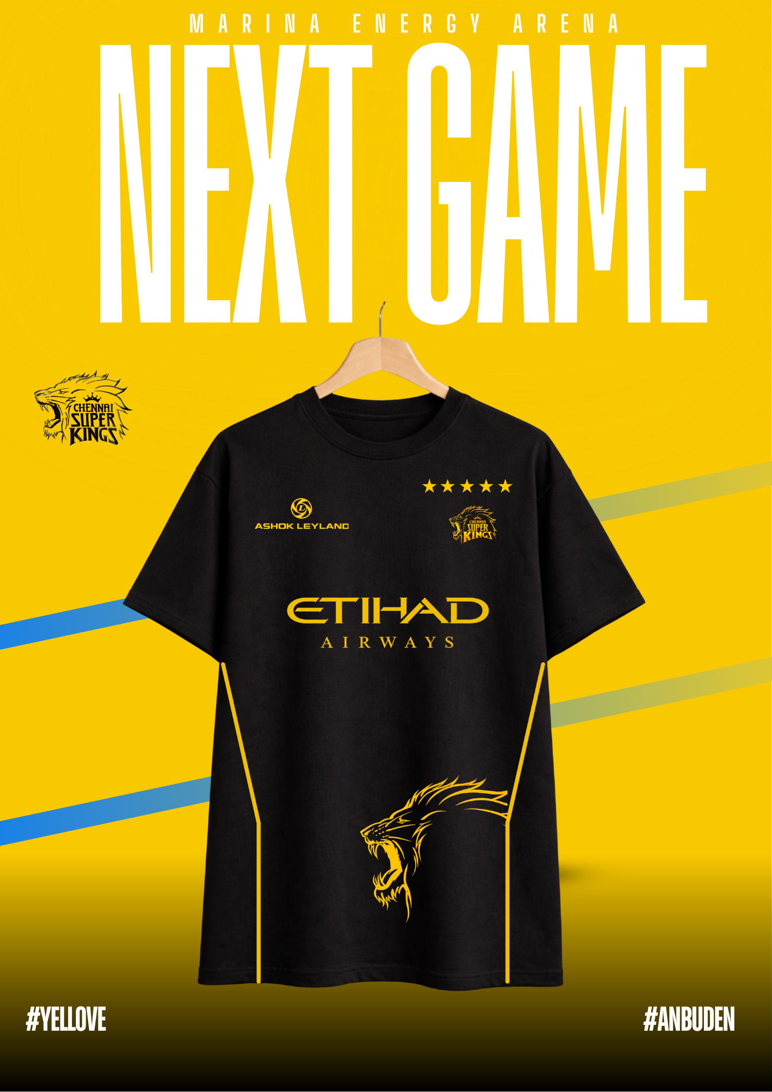 VA | CSK Inspired Oversized Tee – Black Yellove Edition