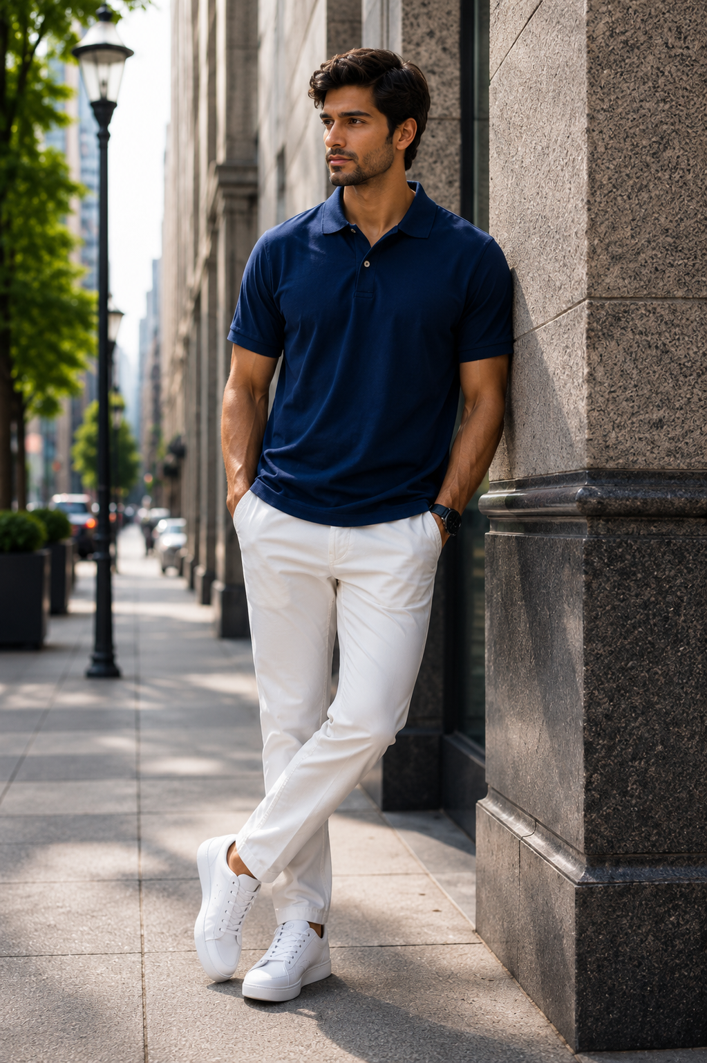 VA Premium 250 GSM Airtex Navy Blue Polo T-Shirt – Breathable High-Quality Polo